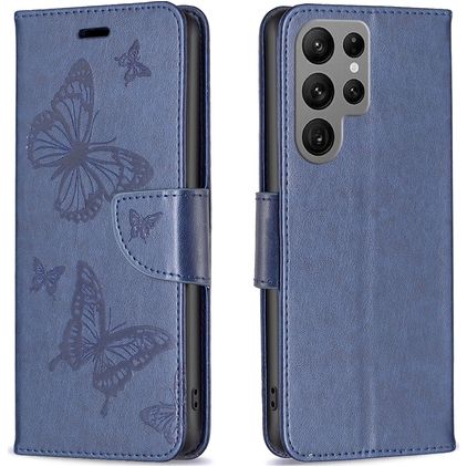 Mobigear Butterfly Samsung Galaxy S24 Ultra Capa livro Carteira - Azul