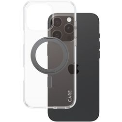 CARE by PanzerGlass Kickstand iPhone 16 Pro Max MagSafe Funda Plástico rígido Carcasa con soporte - Transparente / Negro