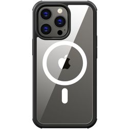 Valenta Full Cover iPhone 14 Plus MagSafe Szkło hartowane Etui plecki Wstrząsoodporne - Przezroczysty / Czarny