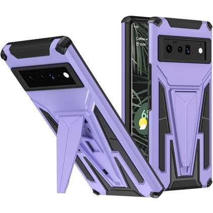 Mobigear Armor Stand Google Pixel 6 Pro Hard Case Back cover Shockproof with Stand - Purple