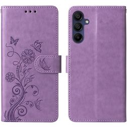 Mobigear Flowers Samsung Galaxy A16 Wallet case - Purple