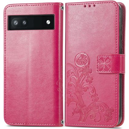 Mobigear Clover Google Pixel 6a Wallet case - Magenta