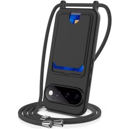 Mobigear Lanyard Card Google Pixel 11 Pro Silikon Kryt se šňůrkou s kapsou na karty - Černá