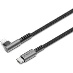 Kabel Cygnett Angled Braided USB-C na Apple Lightning 1 m - Černá