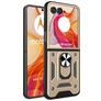Mobigear Armor Ring Motorola Razr 50 Ultra Funda Plástico rígido Carcasa Antigolpes con anillo - Dorado