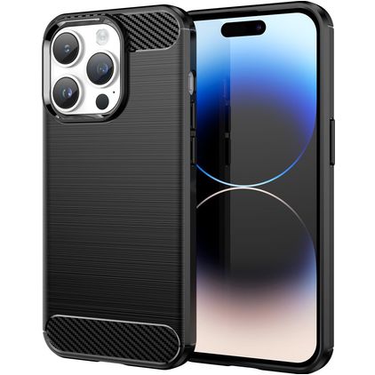 Mobigear Brushed Slim iPhone 15 Pro Max Flexible TPU Back cover - Black