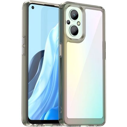 Mobigear Crystal OPPO Reno 7 Lite Hårdt Bagsidecover - Gennemsigtig / Grå
