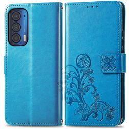 Mobigear Clover Motorola Edge (2021) Funda tipo libro Cartera - Azul