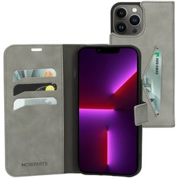 Mobiparts Classic Wallet iPhone 13 Pro Max Lompakkokotelo + Setelitasku - Granite Grey