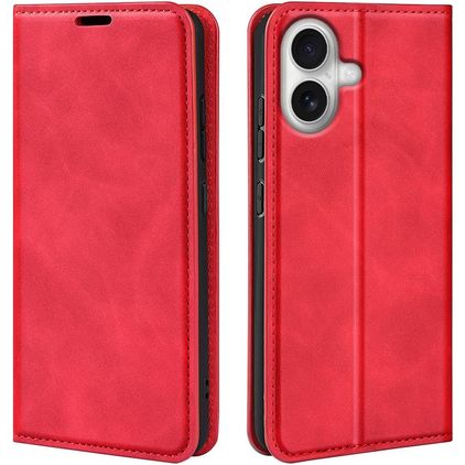 Mobigear Retro Slim iPhone 17 Knížkové pouzdro Peněženka - Červená