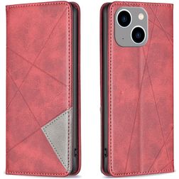 Mobigear Rhombus Slim iPhone 15 Plus Wallet case - Red