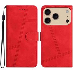 Mobigear Stitch iPhone 17 Pro Max Funda tipo libro Cartera - Rojo