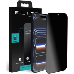 Elite iPhone 17 Pro Max Cristal templado Protector de pantalla Antiespía - Compatible con fundas - Negro