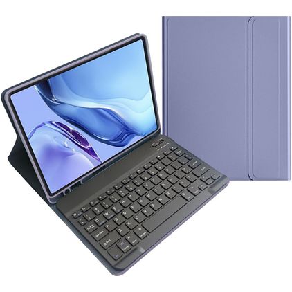 Mobigear Keys Samsung Galaxy Tab S9 FE Capa livro com teclado Bluetooth QWERTY + Suporte para caneta stylus - Roxo