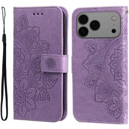 Mobigear Flowers iPhone 18 Pro Max Wallet case - Purple