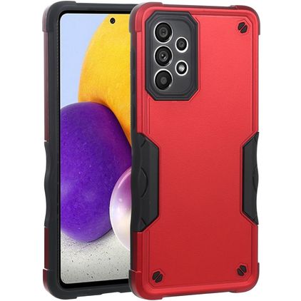 Mobigear Non-slip Armor Samsung Galaxy A73 Fodral Hårdplast Skal Stötsäkert - Röd