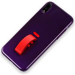 Mobigear Rubber Ring iPhone XS Max Funda Plástico rígido Carcasa con anillo - Morado