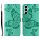 Mobigear Butterfly Samsung Galaxy A26 Pungetui med Seddelrum - Grøn