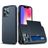 Mobigear Card iPhone 13 Pro Funda Plástico rígido Carcasa Antigolpes con tarjetero - Azul