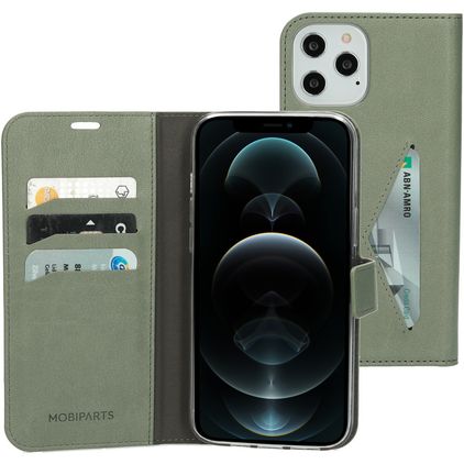 Mobiparts Classic Wallet iPhone 12 Pro Max Wallet case - Stone Green