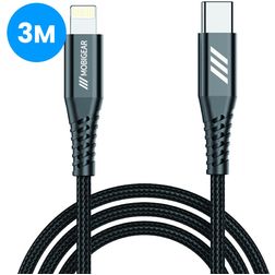 Kabel Mobigear Nylon USB-C na Apple Lightning MFI 3 m - Černá