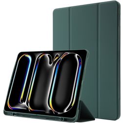 Mobigear Tri-Fold Gel iPad Pro 11 polegadas (2024) TPU / Pele sintética Capa livro + Suporte para caneta stylus - Verde