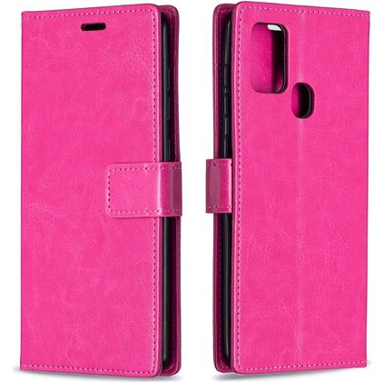 Mobigear Wallet Samsung Galaxy A21s Pungetui med Seddelrum - Magenta