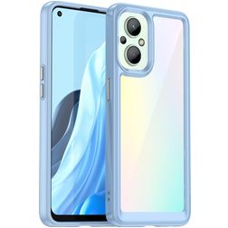 Mobigear Crystal OPPO Reno 7 Lite Plástico rígido Capa traseira - Transparente / Azul