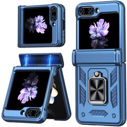 Mobigear Armor ring Samsung Galaxy Z Flip 7 FE Hårdt Bagsidecover Stødsikkert med ringholder - Blå