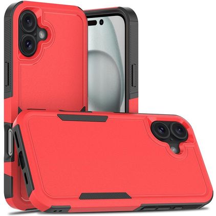 Mobigear Heavy Armor iPhone 16 Plus Funda Plástico rígido Carcasa Antigolpes - Rojo