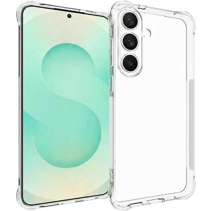 Mobigear Cushion Läpinäkyvä Samsung Galaxy S25 FE Joustava TPU Suojakuori - Läpinäkyvä