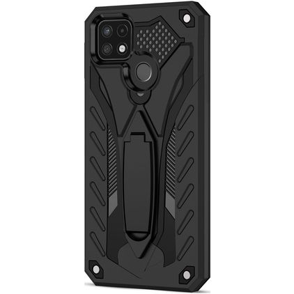 Mobigear Armor Stand Realme C21Y Kova Suojakuori Iskunkestävä + Teline - Musta
