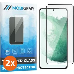 Mobigear Premium Samsung Galaxy S22 Vidro temperado Película de ecrã - Compatível com capas - Preto (Pack de 2)