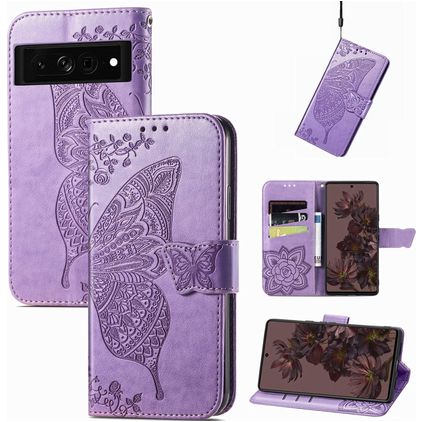 Mobigear Butterfly Google Pixel 7 Pro Funda tipo libro Cartera - Morado