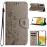 Mobigear Flowers Samsung Galaxy A55 Plånboksfodral med sedelfack - Grå
