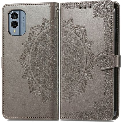 Mobigear Mandala Nokia X30 Knížkové pouzdro Peněženka - Šedá