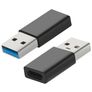Mobiparts USB-A till USB-C Adapter - Svart