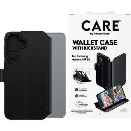 CARE by PanzerGlass Kickstand Samsung Galaxy A57 Lompakkokotelo + Setelitasku - Musta