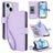 Mobigear Wallet iPhone 15 Funda tipo libro Cartera - Morado