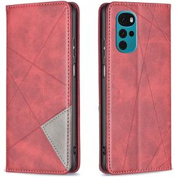 Mobigear Rhombus Slim Motorola Moto G22 Wallet case - Red