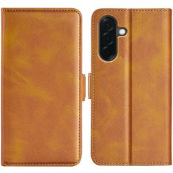 Mobigear Slim Magnet Samsung Galaxy A57 Lompakkokotelo + Setelitasku - Konjakki