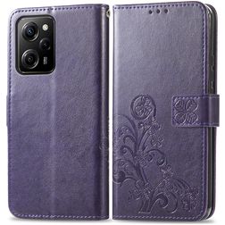 Mobigear Clover POCO X5 Pro Wallet case - Purple