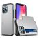 Mobigear Card iPhone 13 Pro Max Funda Plástico rígido Carcasa Antigolpes con tarjetero - Plateado