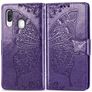 Mobigear Butterfly Samsung Galaxy A40 Wallet case - Purple