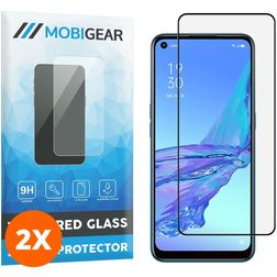 Mobigear Premium OPPO A53 Cristal templado Protector de pantalla - Compatible con fundas - Negro (pack de 2)