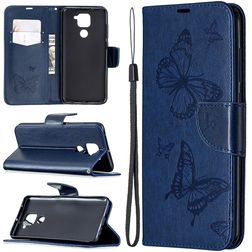 Mobigear Butterfly Xiaomi Redmi Note 9 Plånboksfodral med sedelfack - Mörkblå