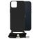Mobilize Lanyard Gelly iPhone 14 Plus TPU flexible Funda con cuerda - Negro