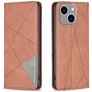 Mobigear Rhombus Slim iPhone 15 Plus Capa livro - Castanho