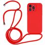 Mobigear Lanyard iPhone 15 Pro Max Silikone Cover med snor - Rød