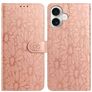 Mobigear Flowers iPhone 17 Plånboksfodral med sedelfack - Roséguld